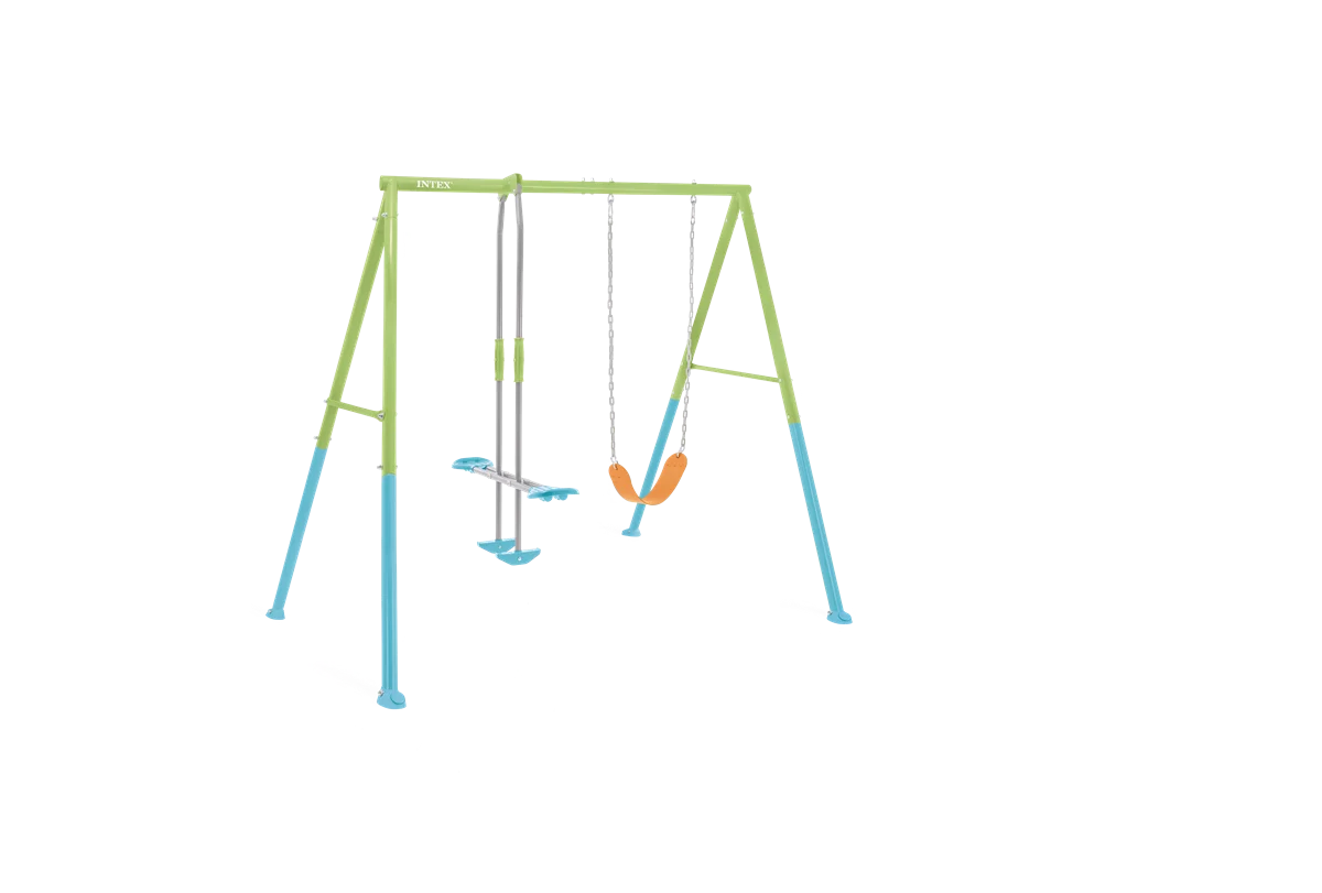 נדנדת שני חלקים נדנדה גמישה ונדנדת וגלישה לחצר לילדים| 2.35X2.35X2 מטר| INTEX