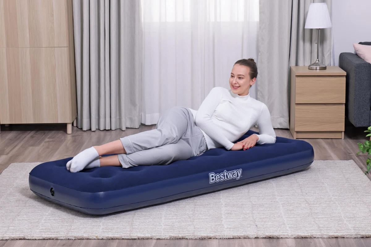 מזרן קטיפה ליחיד כחול| 185X76X22 | מבית BESTWAY – תמונה 2