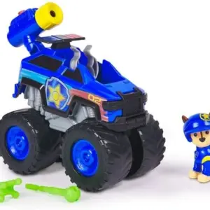 רכב משטרה גלגלי ענק כחול עם תותח יורה חצים ודמות של צ'ייס | מפרץ ההרפתקאות