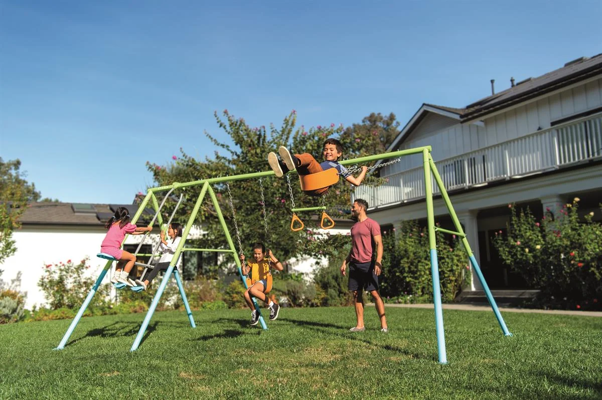 נדנדת ארבעה חלקים לחצר לילדים |4.42X2.35X2 מטר| INTEX – תמונה 2
