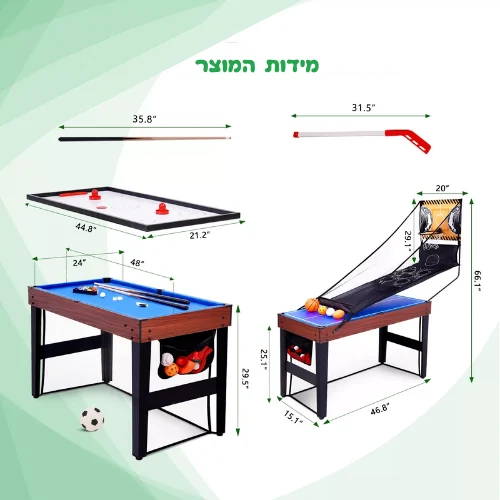 9 משחקים בשולחן משחק אחד מקספאן| 38.3X118.8X74.9 סמ – תמונה 3