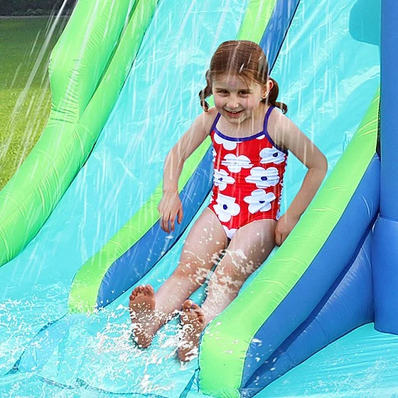 מגלשת מים כפולה משולבת עם מתקן קפיצה - Happy hop – תמונה 4