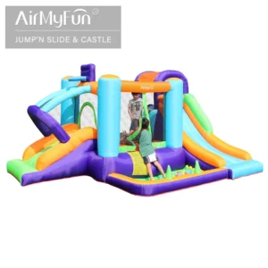 מתקן קפיצה מתנפח עם שתי מגלשות | המתקן יבש | Air My Fun