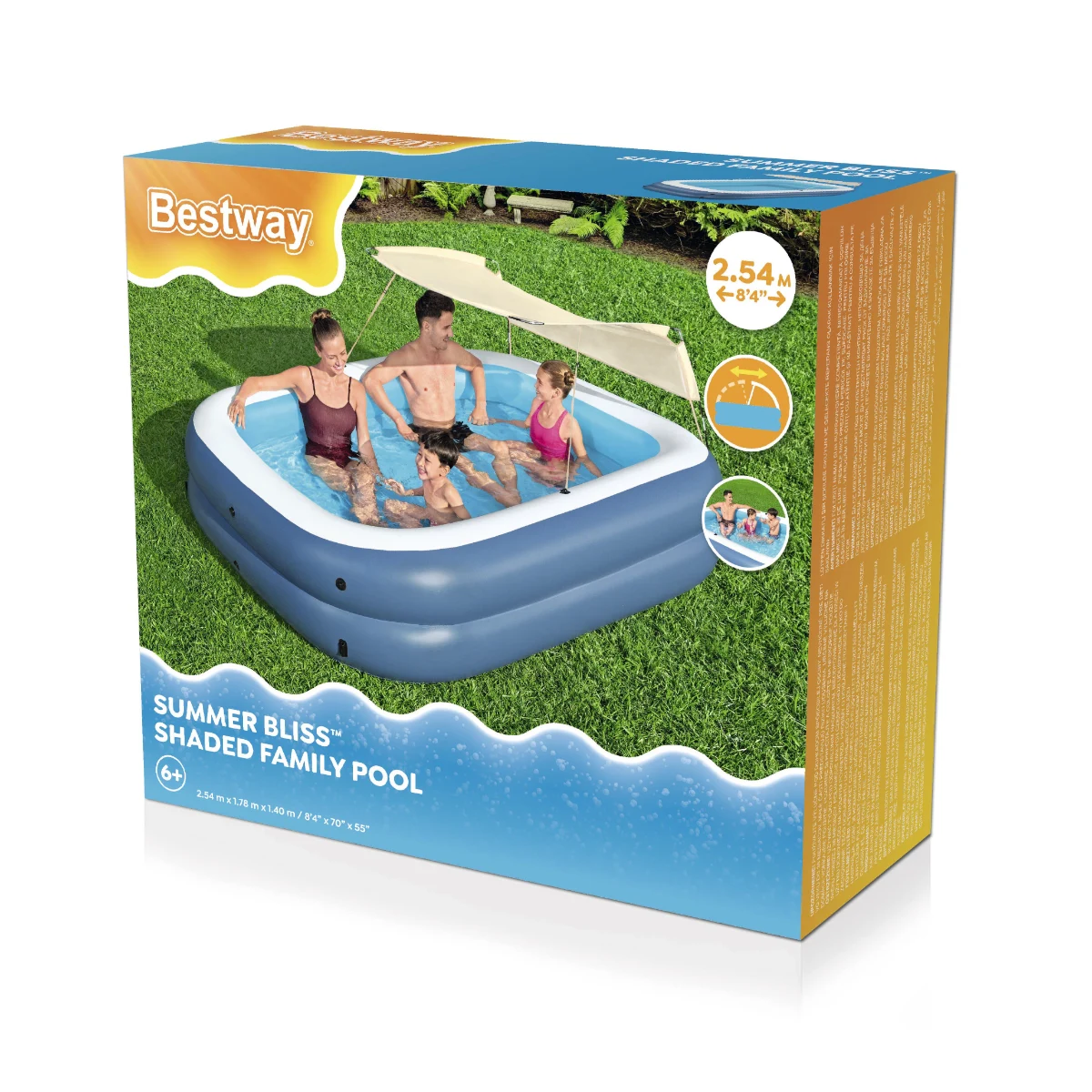 בריכה משפחתית מוצלת |Summer Bliss Shaded Family Pool | BESTWAY – תמונה 5