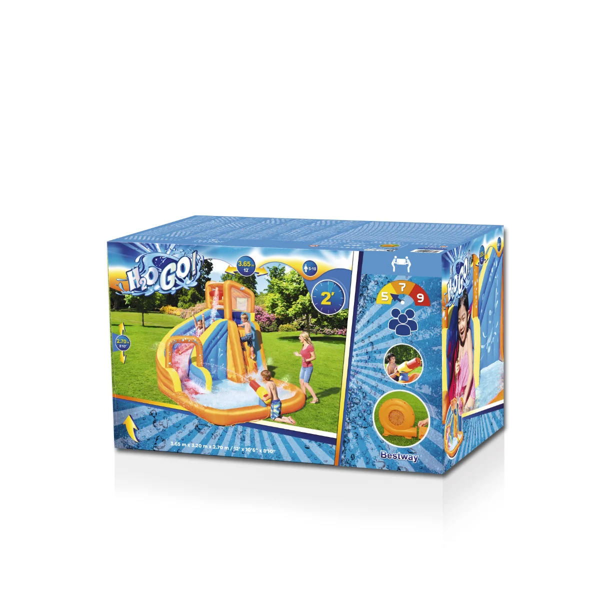 מתקן קפיצה מתנפח עם מים בינוני מגלשה+קיר טיפוס+שיכשוכית |פארק מים|Bestway – תמונה 9